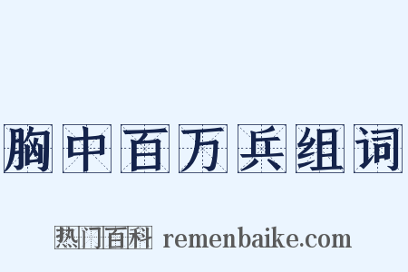 胸中百万兵组词是什么意思的图片
